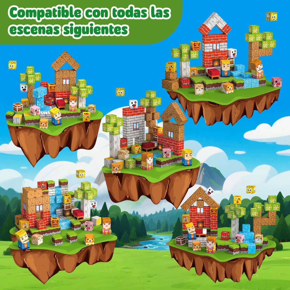Bloques Magneticos Construccion Niños 100 Piezas 2CM 3+ Magneticas,Juego Magnetic Blocks Tiles Construcción,Juguetes Montessori para Niños4 5 6 7 8 9 10 11 12Regalos de Cumpleaños para Niñas — view 2