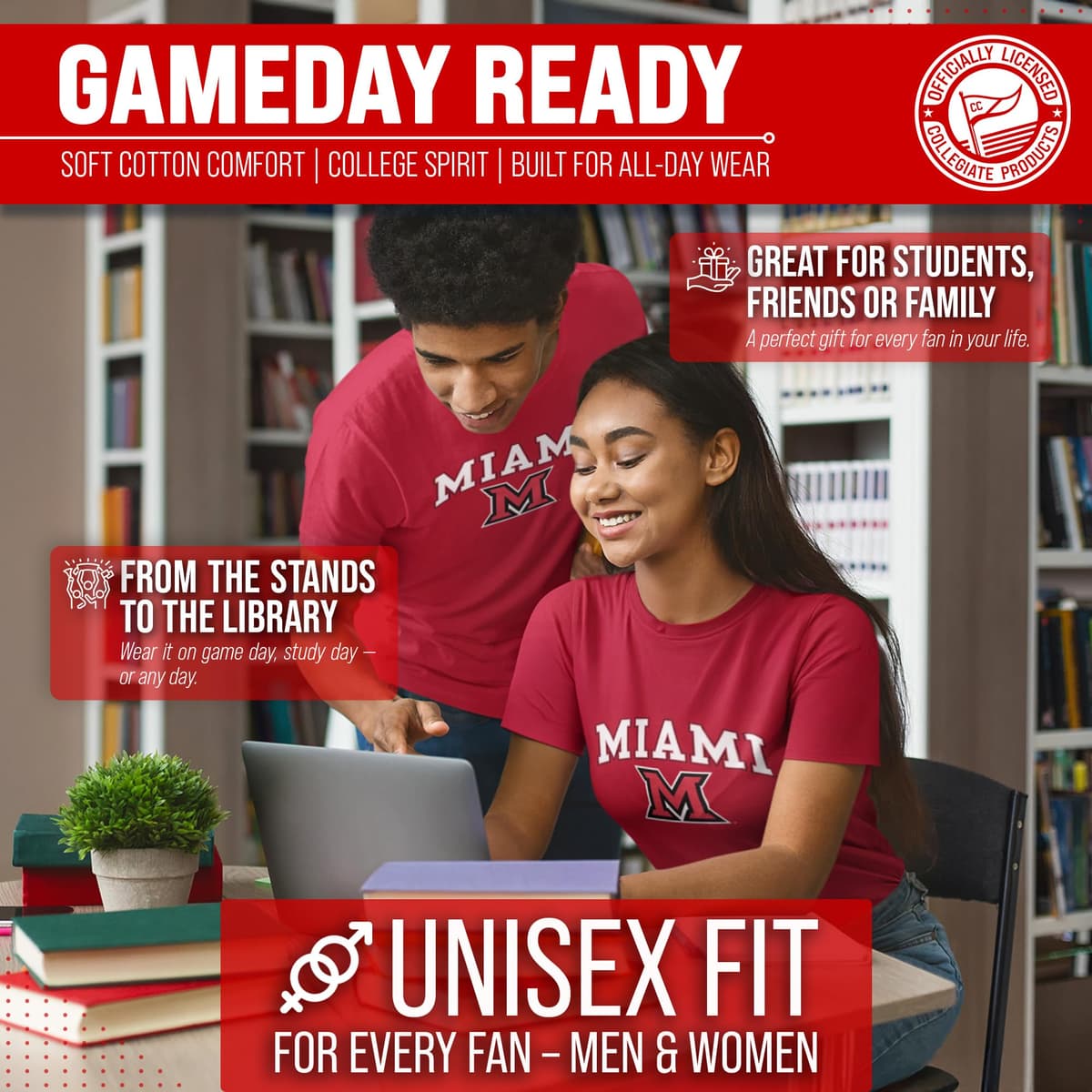 NCAA Adult Gameday Cotton T-Shirt - Premium Quality - Semi-fitted Style - Officially Licensed Product — view 4