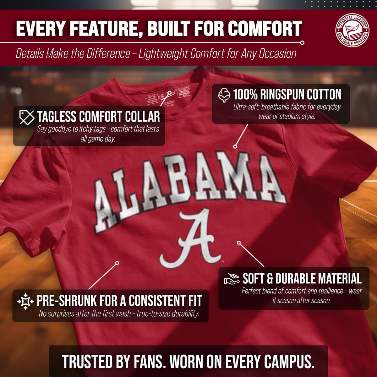 NCAA Adult Gameday Cotton T-Shirt - Premium Quality - Semi-fitted Style - Officially Licensed Product — view 3