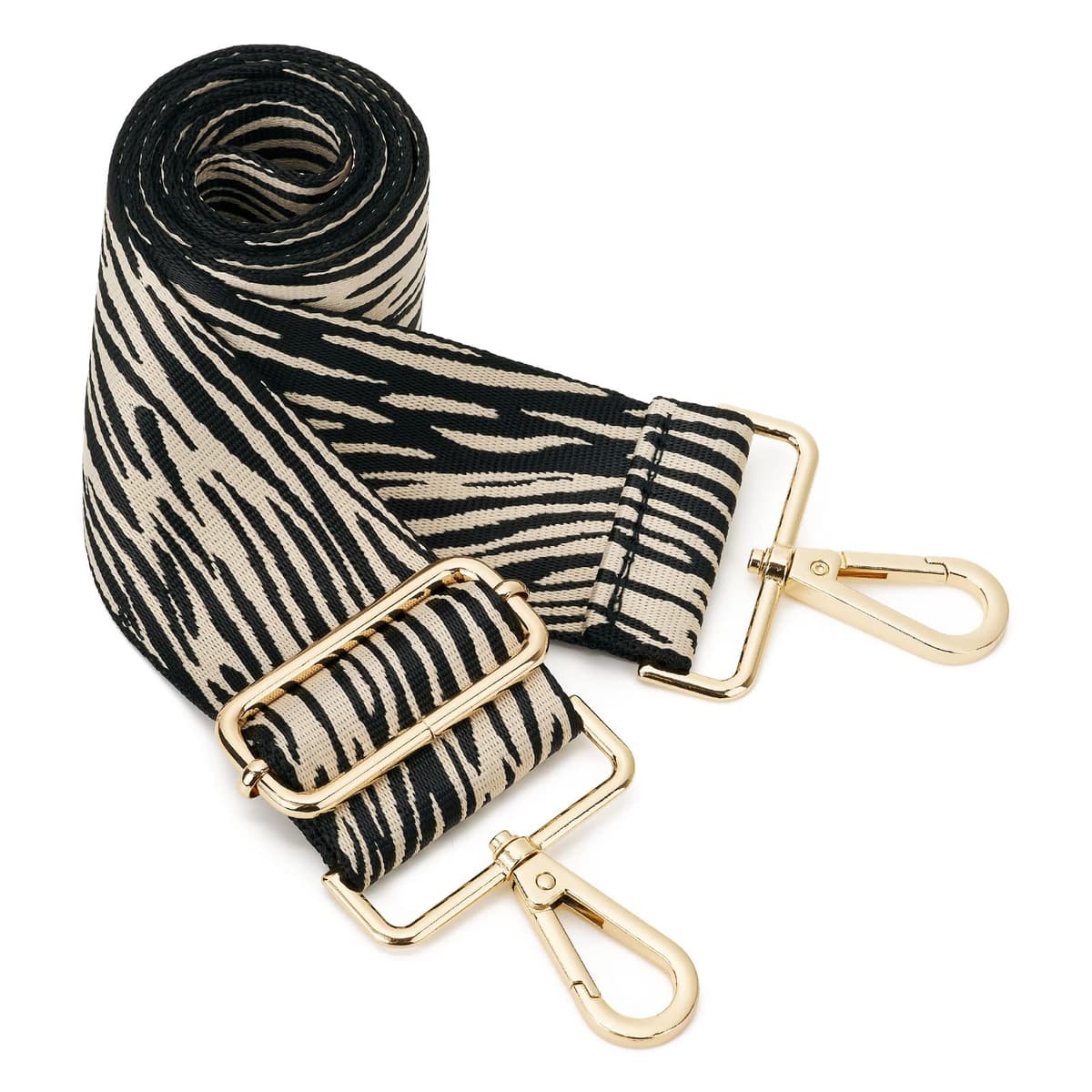 ZOOEASS Wide Shoulder Strap, Guitar Style Adjustable Purse Strap with Gold Buckle Replacement Woven Crossbody Straps for Handbags((3.8CM) Shining Black) — view 125