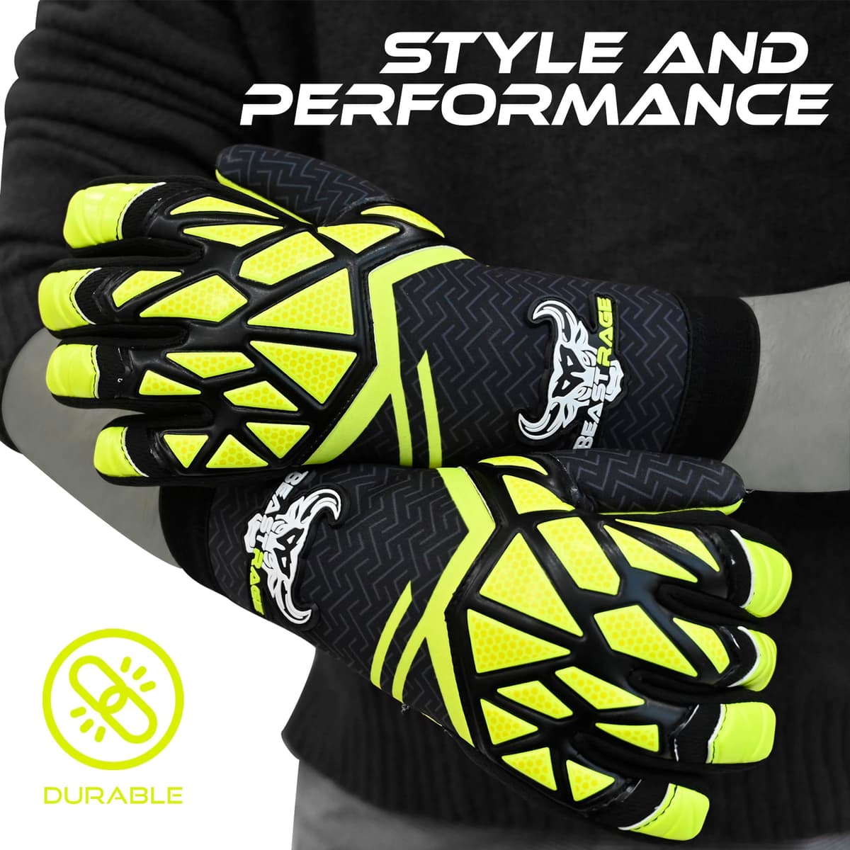 BEAST RAGE Guantes de portero para niños, adolescentes y adultos, guantes de portero de fútbol para niños y niños — view 8