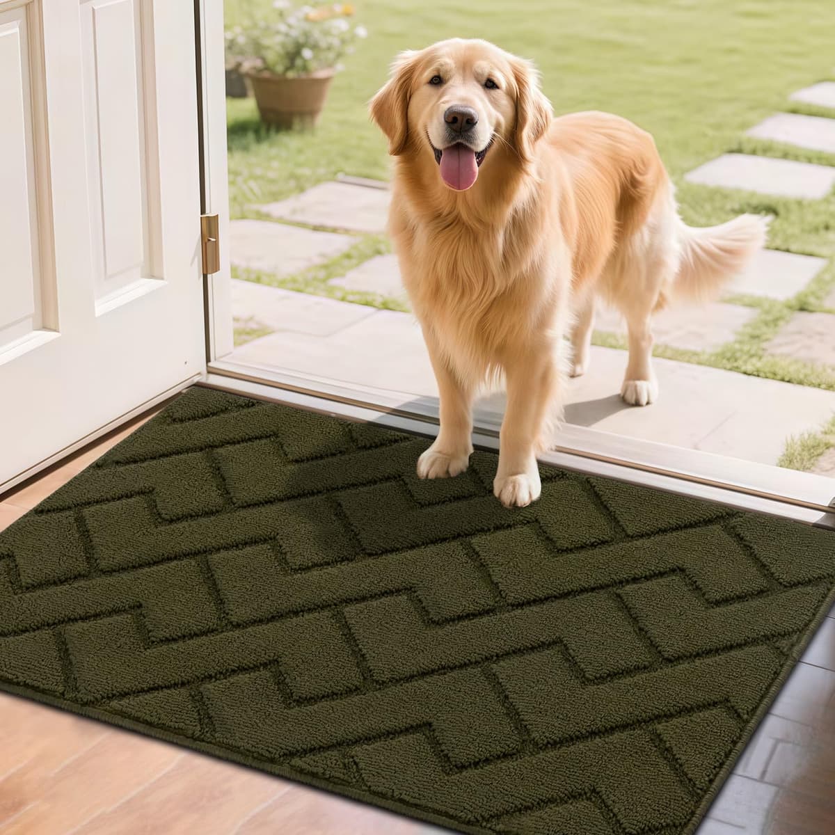 Biscpro Door Mats Indoor,Dirt Trapper Mat Absorbent Non-Slip Low Profile Doormat for Entrance,Inside, Kitchen,Front Door Mat Washable for Pets and Dogs— 50x80cm,Grey — view 22