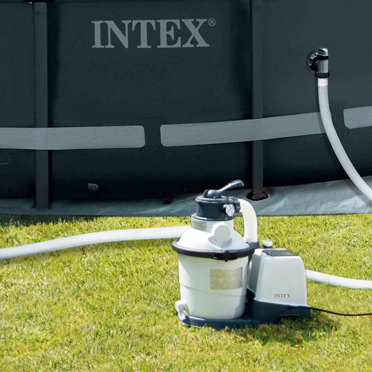 Intex 55249 - Depuradora de Arena Krystal Clear 3.500 L/H, depuradora Piscina Arena, Filtro Piscina, Bomba Piscina, para Piscinas Desmontables de hasta 17.000 L., 4 Funciones y Sistema de Bloqueo — view 2
