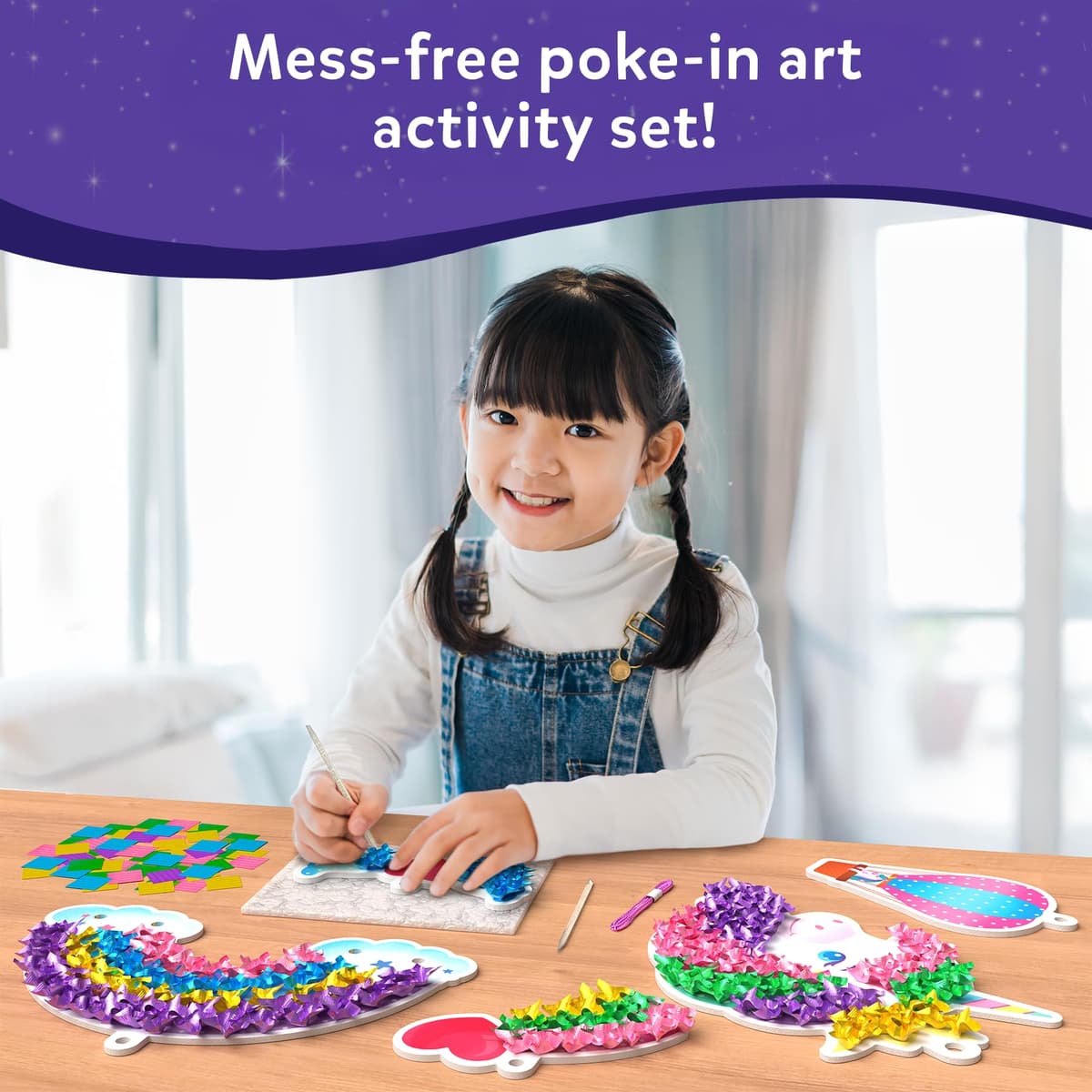 Skillmatics Poke-in Art - Magical Unicorn Dream Decor, Mess-Free Fun for Kids, DIY Sewing Craft Kits, Creative Activity, Gifts for Ages 4, 5, 6, 7, 8, 9 — view 2