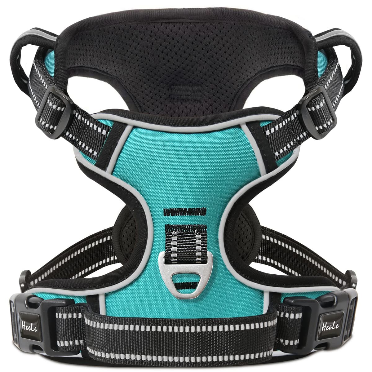 HEELE Arnés Reflectante para Perro, con Control de Mango Acolchado, 2 Anillos de Metal, arnés para Perros pequeños, medianos y Grandes, Flores-Negro, L — view 17