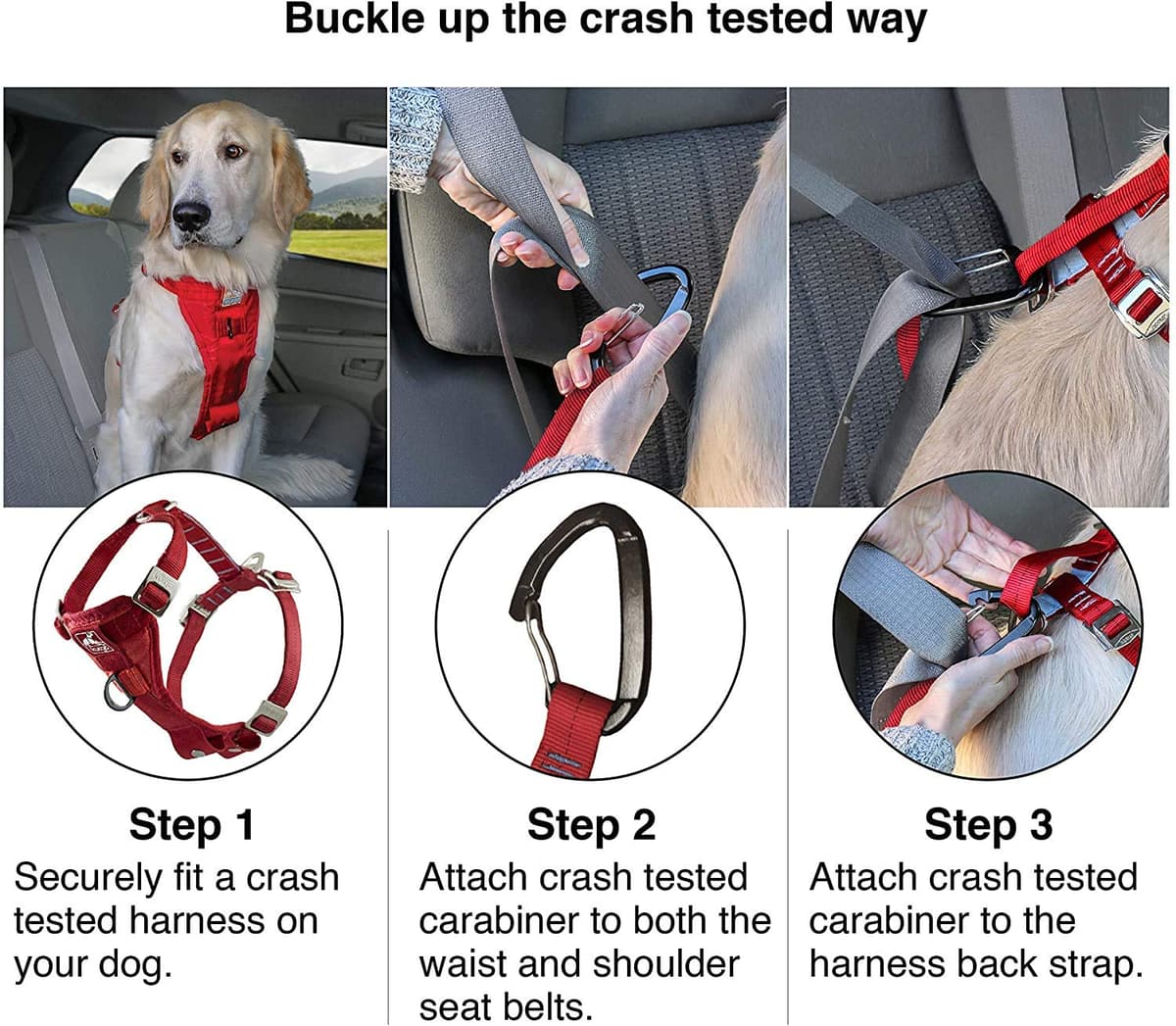 Enhanced Strenght Tru-Fit Smart Harness, Red, Small — view 3