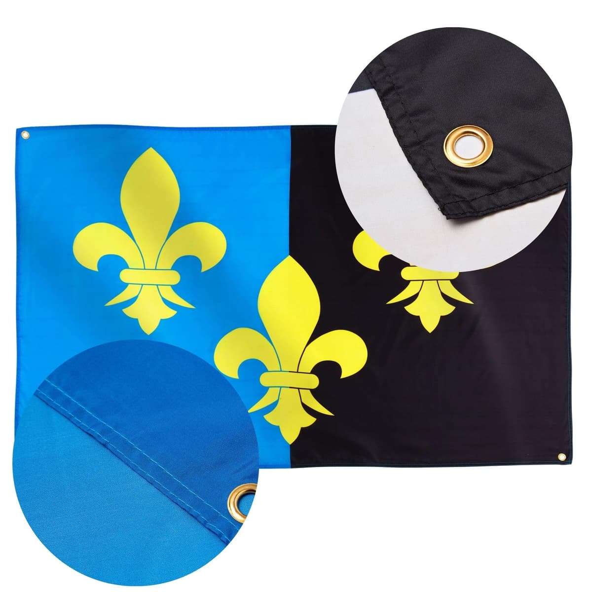 Runesol Cornwall Flag - 91x152cm, 3ft x 5ft, Cornish Flag, 4 Grommets, Eyelet in Every Corner, Premium Quality, Inside & Outside Use, Vivid Colours — view 190
