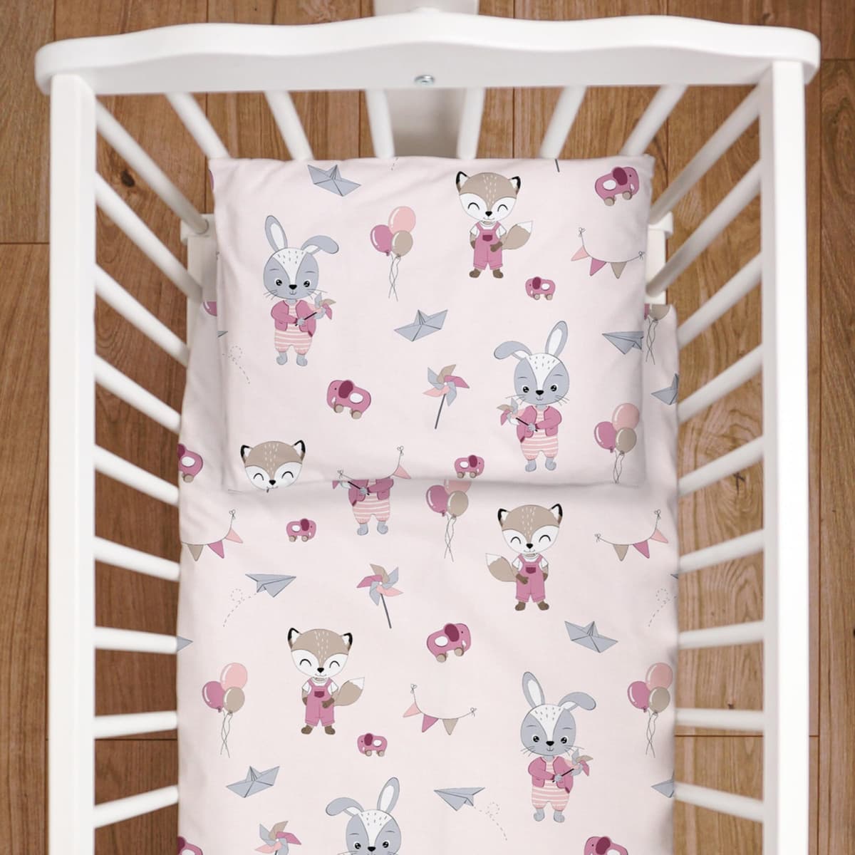 Baby Comfort 4 Piece Duvet Pillow Duvet Cover Pillowcase 80x70 cm Bedding Set 12M+ (Ladders Pink) — view 23