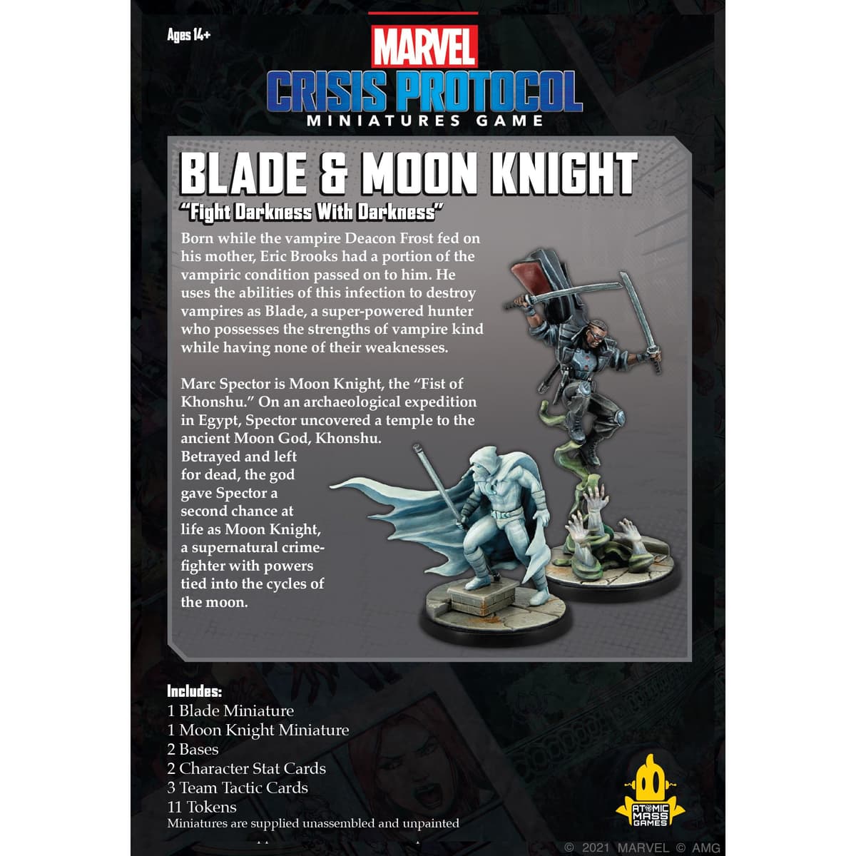 Atomic Mass Games , Blade and Moon Knight: Marvel Crisis Protocol , Miniatures Game , Ages 14+ , 2 Players , 45 Minutes Playing Time, Multicolor, FFGCP48 — view 2