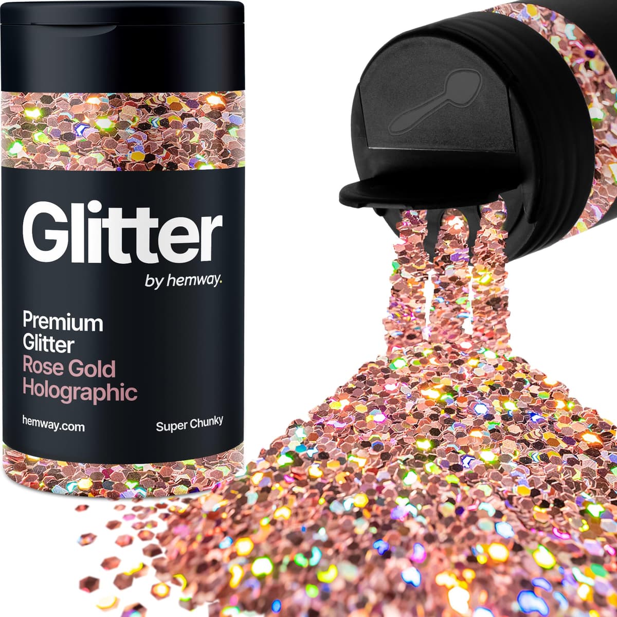 Light Rose Gold Glitter Shaker, 130g Ultrafine Glitter, Crafts 1/128" Metallic Flake Light Rose Gold Sequins, Resin & Epoxy Crafts, Decorating, Halloween, Christmas Nail, Face, Hemway — view 139