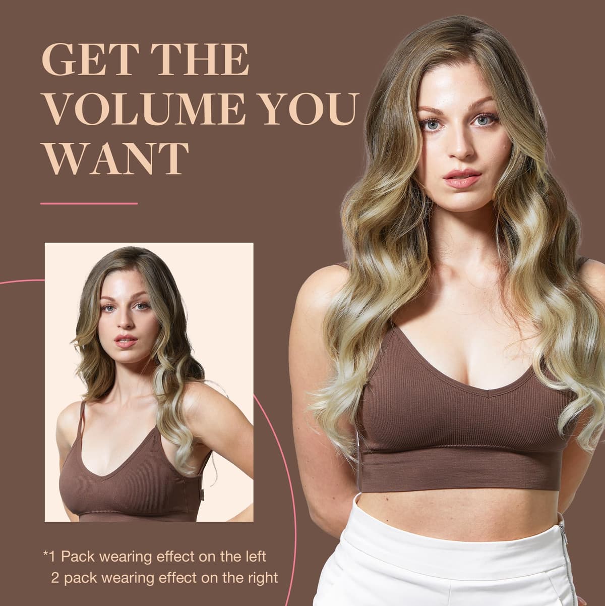 GOO GOO Clip in Hair Extensions Human Hair, 18inch 150g 9Pcs, #2 Dark Brown, Hair extensions for women, Human Hair Extensions Clip in — view 281