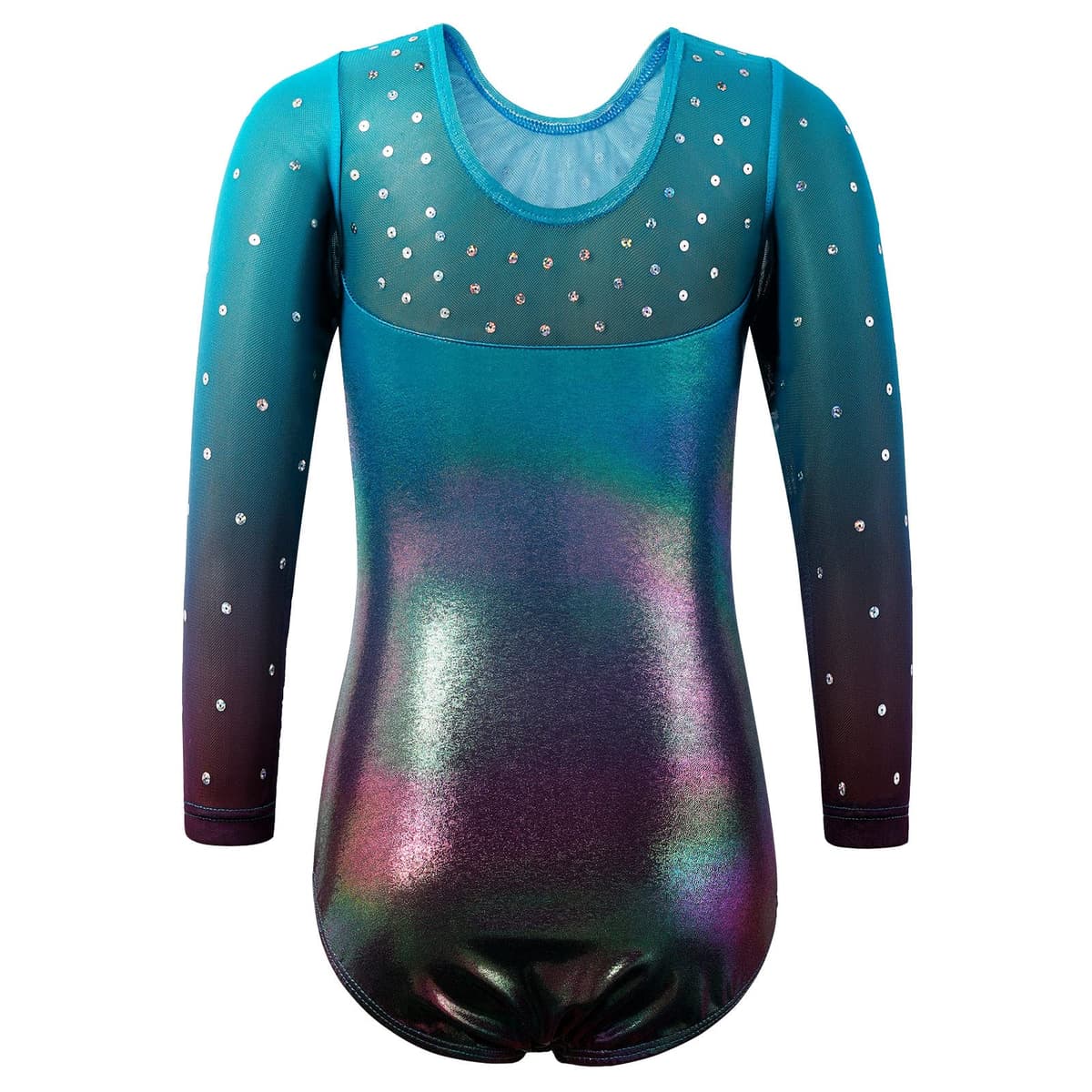 Niña Maillots de Gimnasia Mangas Largas con Lentejuelas en Tul — view 34