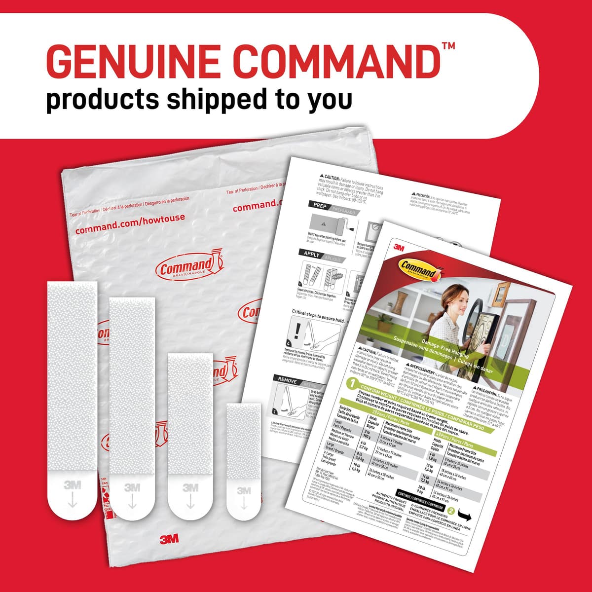 Command Picture Hanging Strips, Large, Value Pack - 14 Pairs (28 - for Frames, Mirrors, Wall décor - Damage Free Hanging, White — view 8