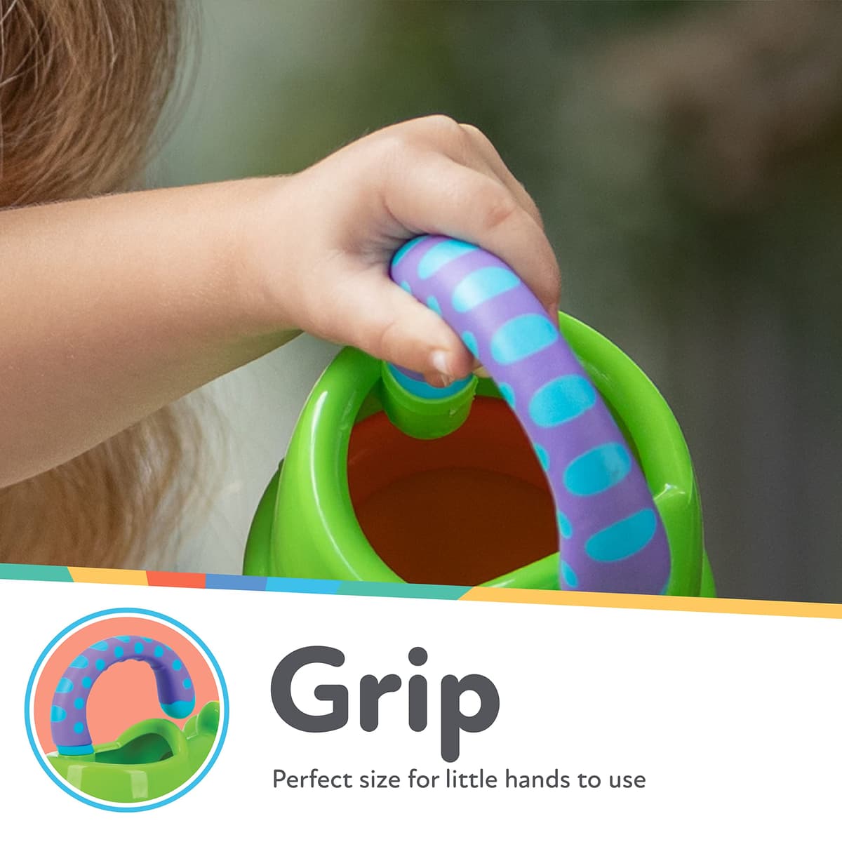 Nuby Fun Watering Can Baby Bath Toy - Easy Hold Handle | Outdoor Play | Suitable from 6 Months (Green) — view 2
