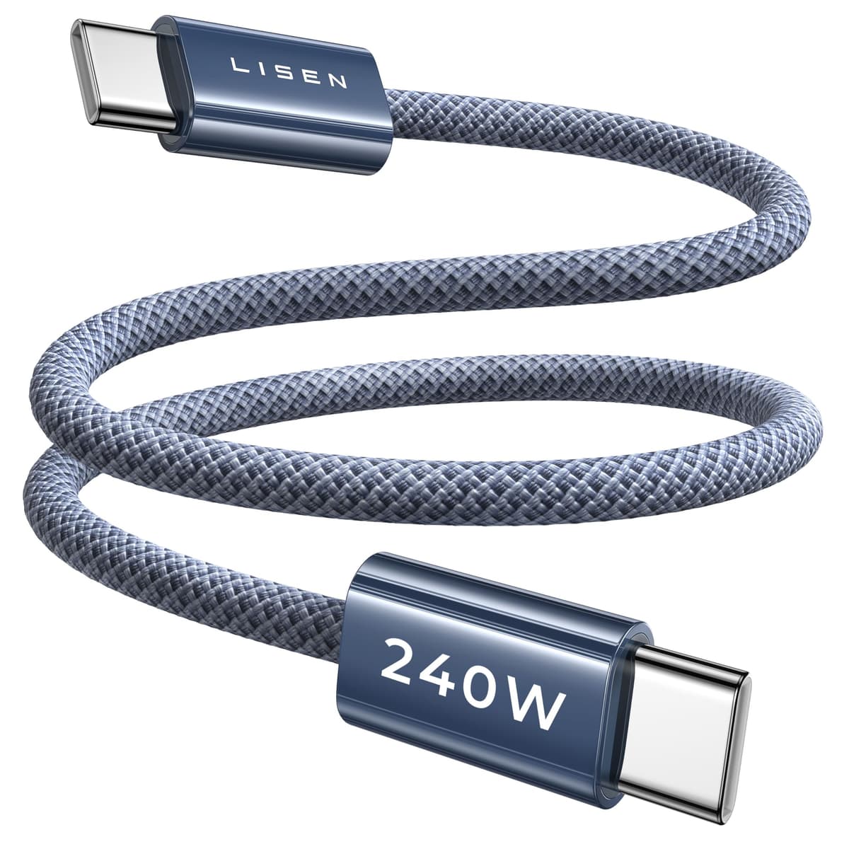 LISEN 240W USB C to USB C Cable [2-Pack 2m] USB C Charger Cable, Nylon Type C Charger Cable Fast Charging for iPhone 17 16 15 Pro Max, MacBook Pro/Air, iPad Pro, Samsung Galaxy S25 S24, Switch 2 — view 22