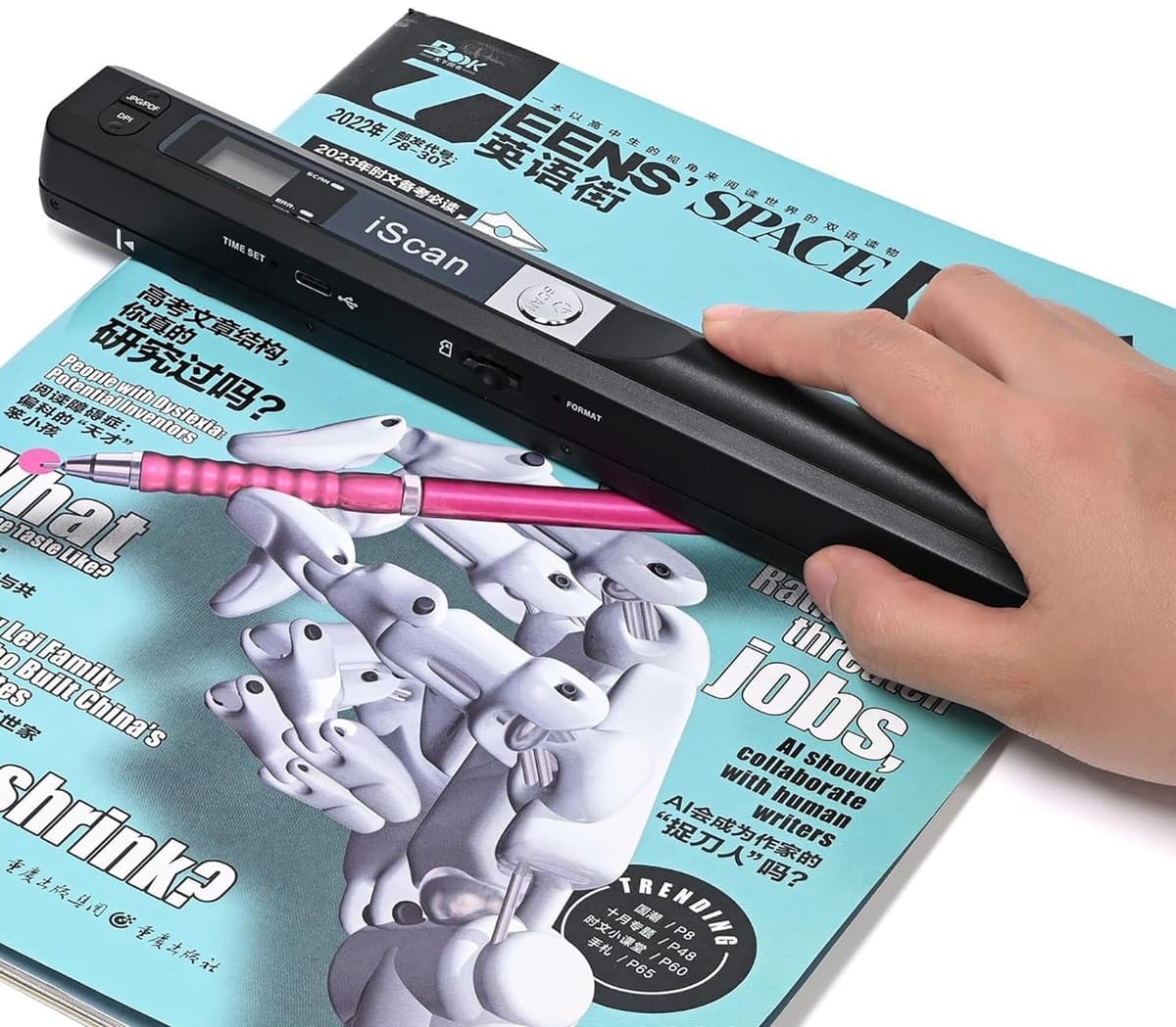 Portable Scanner, A4 Document Scanner, Photo Scanner with 16GB Memory Card, USB Connection for Computer, Black, LNKH09