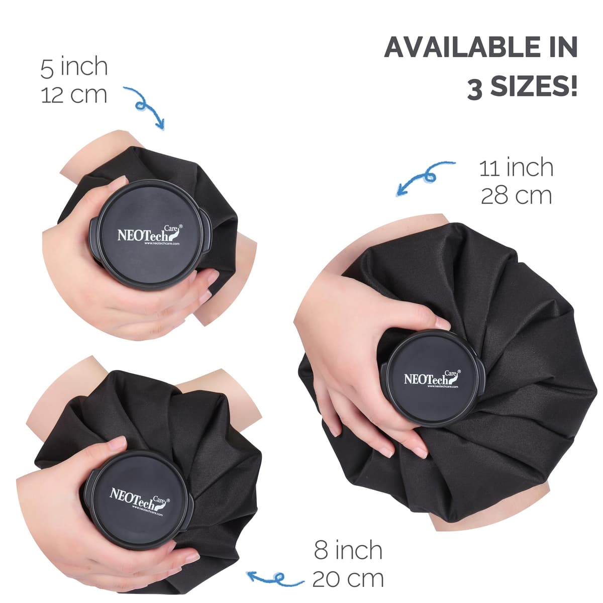 Bolsa de hielo - Tapón de rosca - Marca NEOtech Care - Diseño (Negro, 20cm) — view 4