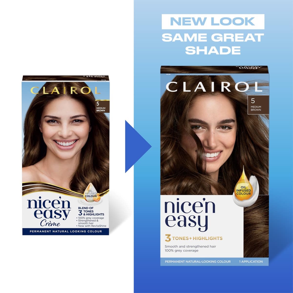 Clairol Nice'n Easy Crème, Natural Looking Oil Infused Permanent Hair Dye, 5A Medium Ash Brown — view 8