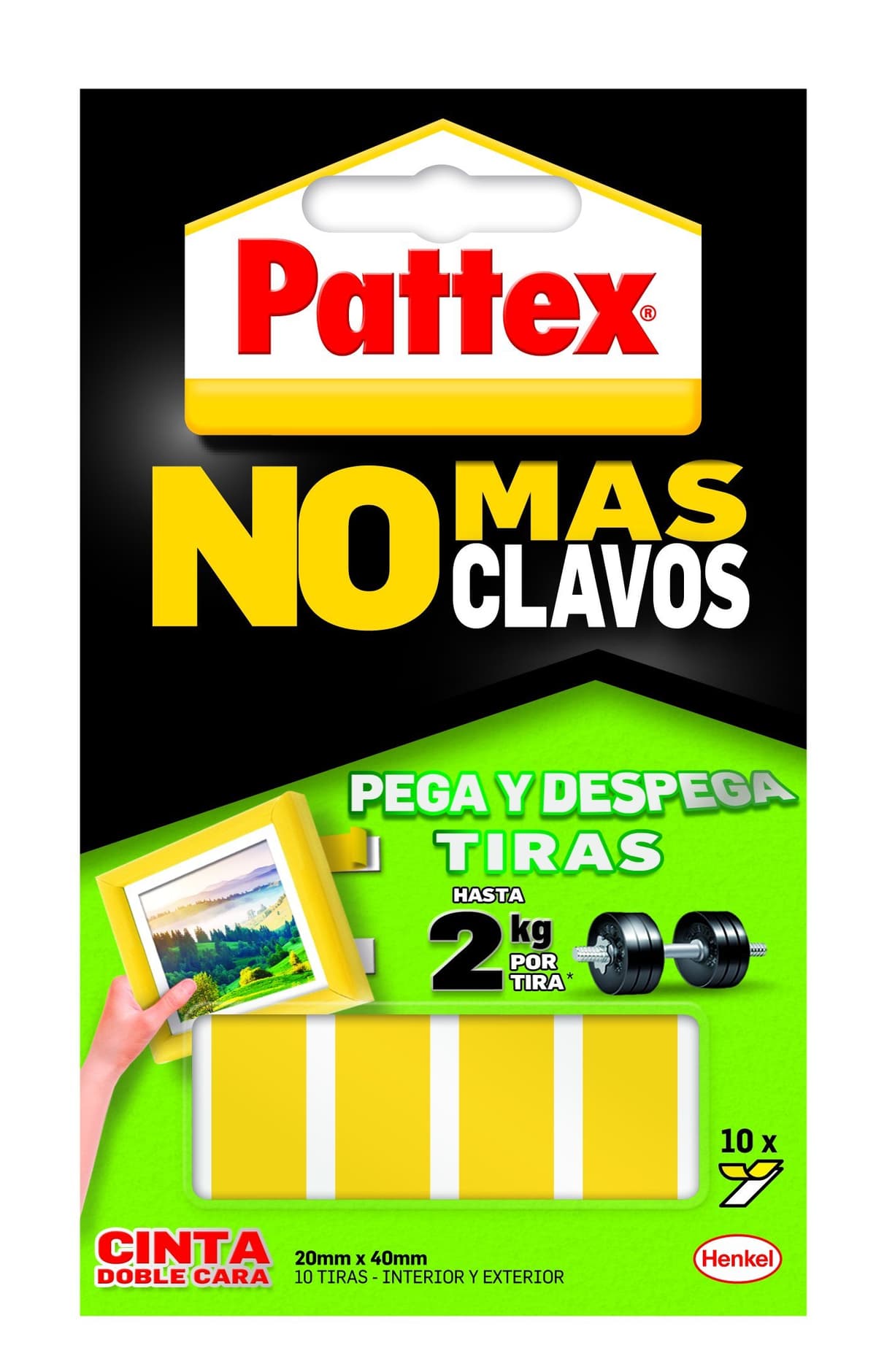 Pattex No Más Clavos Cinta, cinta adhesiva para aplicaciones permanentes, cinta de doble cara extrafuerte, adhesivo de montaje para interior y exterior, 19 mm x 1,5 m — view 9