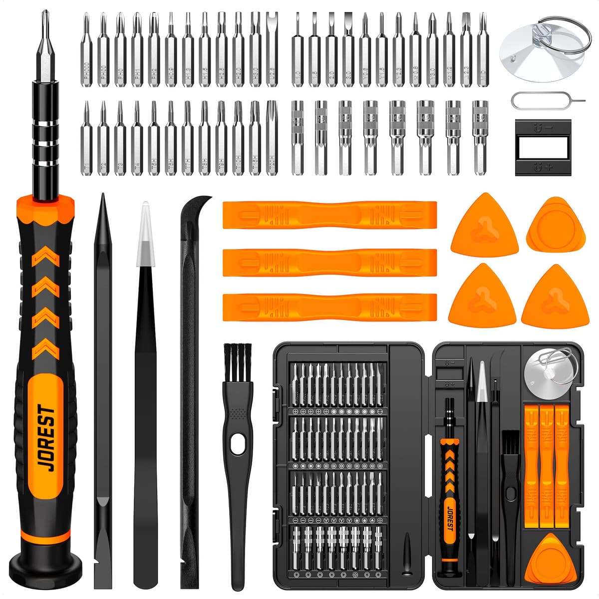JOREST 152 en 1 set de Destornilladores de Precisión Magnéticos Profesionales, Kit de Reparación Portátil con Torx Triwing Bits para Macbook, PC,Switch, PS5, Gafas, Relojes, Laptop, Xbox — view 14