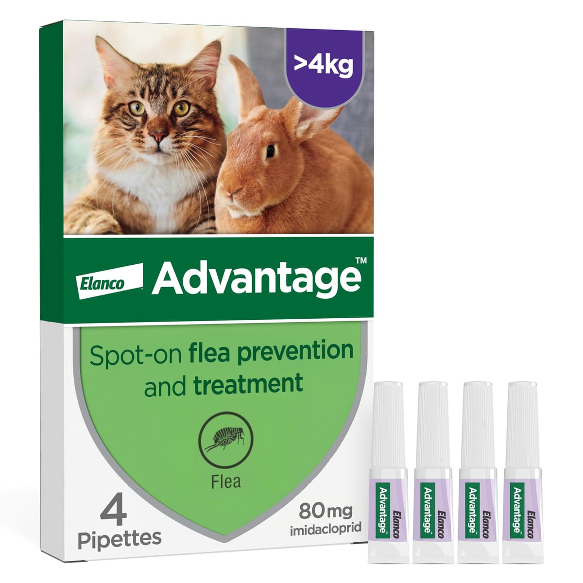 Advantage Spot On Flea Treatment For Cats, Dogs and Rabbits Under 4kg (4 pipettes, 40mg), Kills Fleas Within 24 Hours, Prevents Further Infestation For Up To Four Weeks in Cats and Dogs — view 10