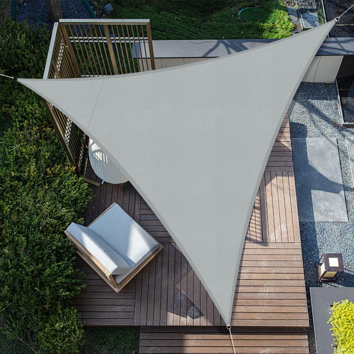 SUNNY GUARD Toldo Vela de Sombra Impermeable 3x3x3m Triangular a Prueba de Viento protección UV para Patio,Jardín, Exteriores, Terraza, Color Arena — view 20