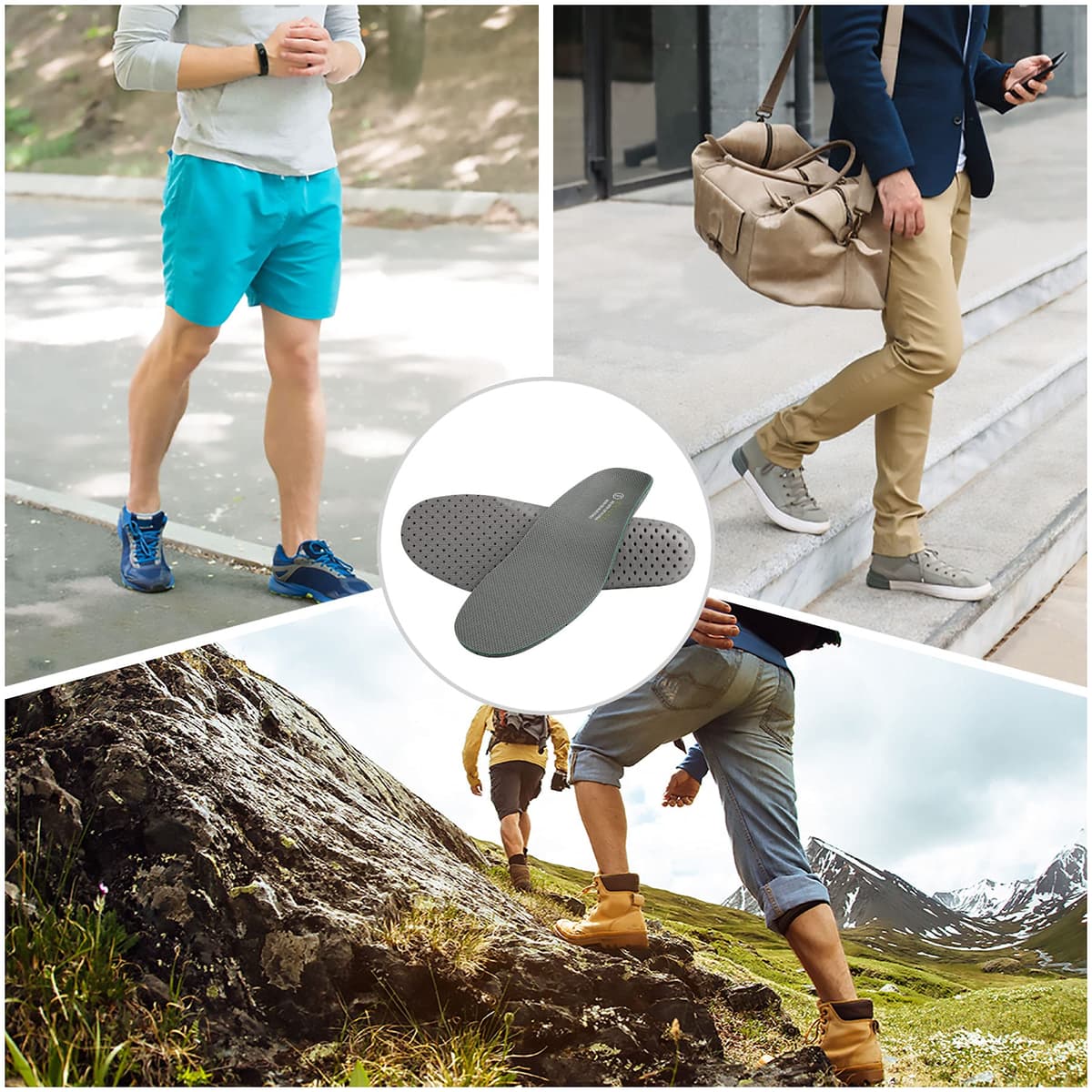 Knixmax Plantillas Deportivas para Hombre y Mujer,Plantillas de Soporte de Arco Transpirable,Cómodas y Amortiguación para Deportes,Correr,Caminar,Senderismo — view 6