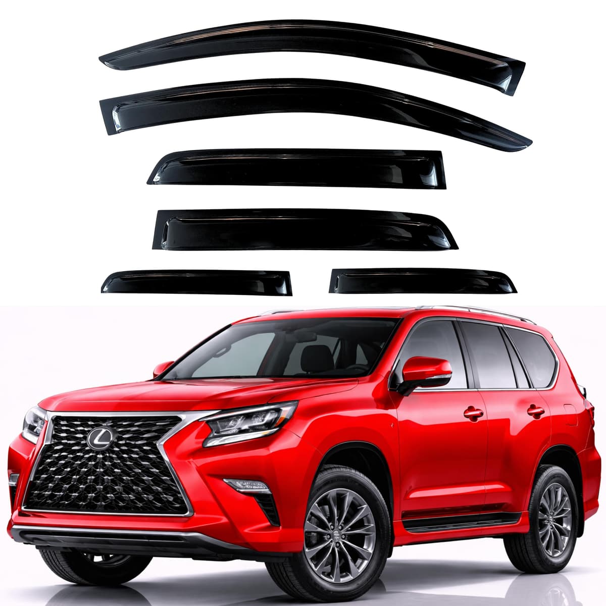 KPY Rain Guards Fit for 2006-2013 Lexus IS250 IS350, Out-Channel Window Visors Vent Wind Deflectors 4PC, Car Accessories for 06-13 Lexus is Series — view 62