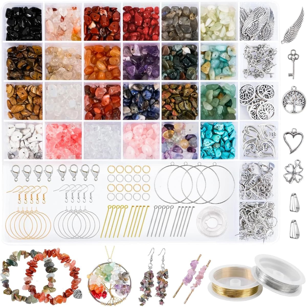 1500 Pezzi Perlas de Agujero Grandes I LOVE MOM DIY 6x9mm con Cuentas de 24 Colores para Manualidades Perlas para Joyas de Bricolaje — view 9