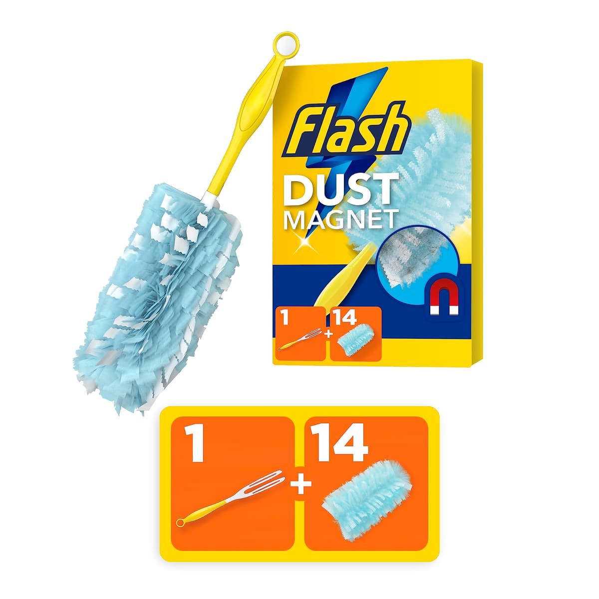 Flash Duster Dust Magnet Starter Kit (1 Handle + 13 Refills), Trap & Lock Away Dirt & Hair In No Time — view 8