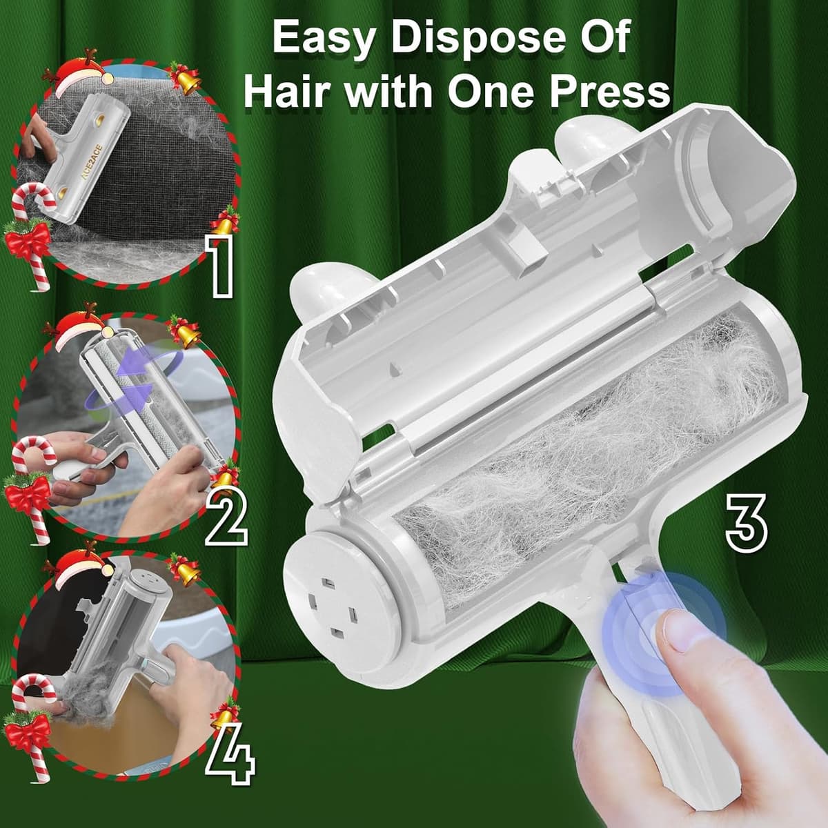 ACE2ACE Pet Hair Remover and Rollers, Cleaning Brush Fur Remover for Cats and Dogs, Washable and Reusable Animals Brushes Hai — view 4