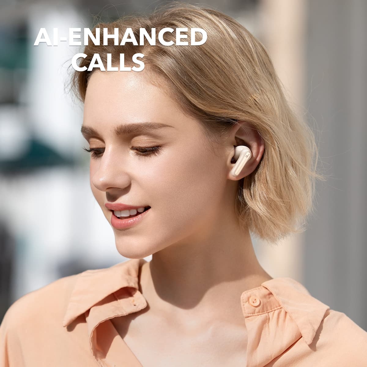 Soundcore by Anker Life P2 Mini True Wireless Earbuds, 10mm Drivers with Big Bass, Custom EQ, Bluetooth 5.2, 32H Playtime, USB-C for Fast Charging, Tiny Size for Commute, Work (Oat White) — view 5