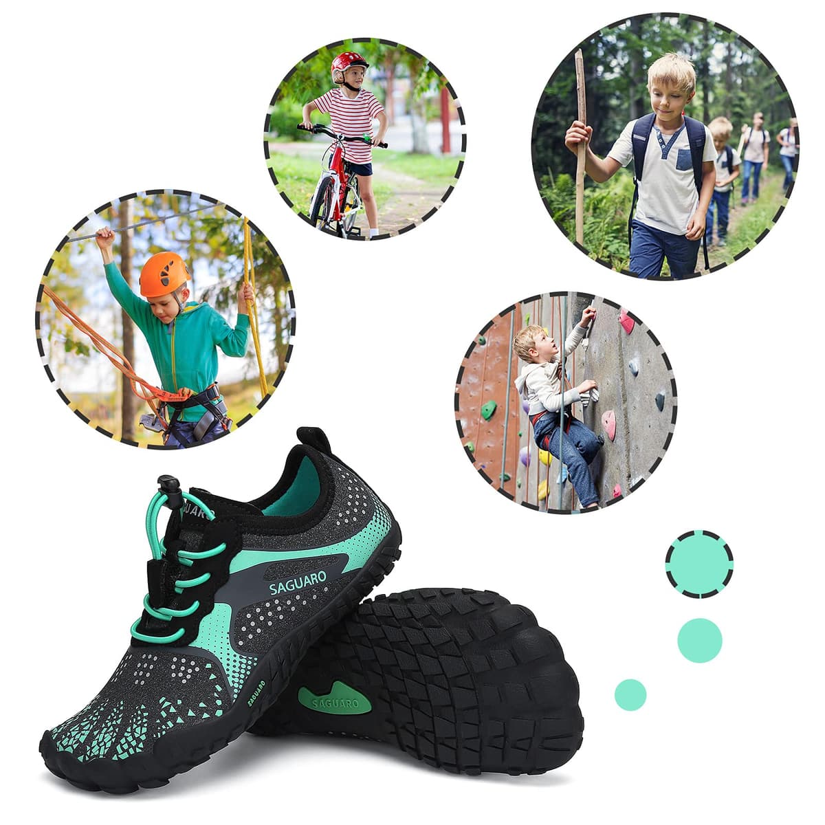 SAGUARO Niños Calzado Descalzos Zapatillas de Trail Niñas Transpirables Minimalistas Zapatillas de Deporte, 24-36 EU — view 7
