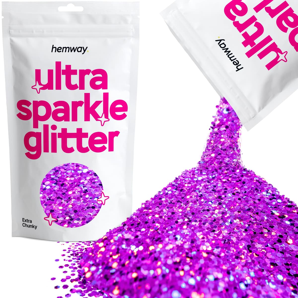 Hemway Ultra Sparkle Glitter Baby Pink Iridescent 100g Fine | Glitter for Arts & Craft, Makeup, Nail Art, Crafting, Card Making, Sparkle Decoration — view 174