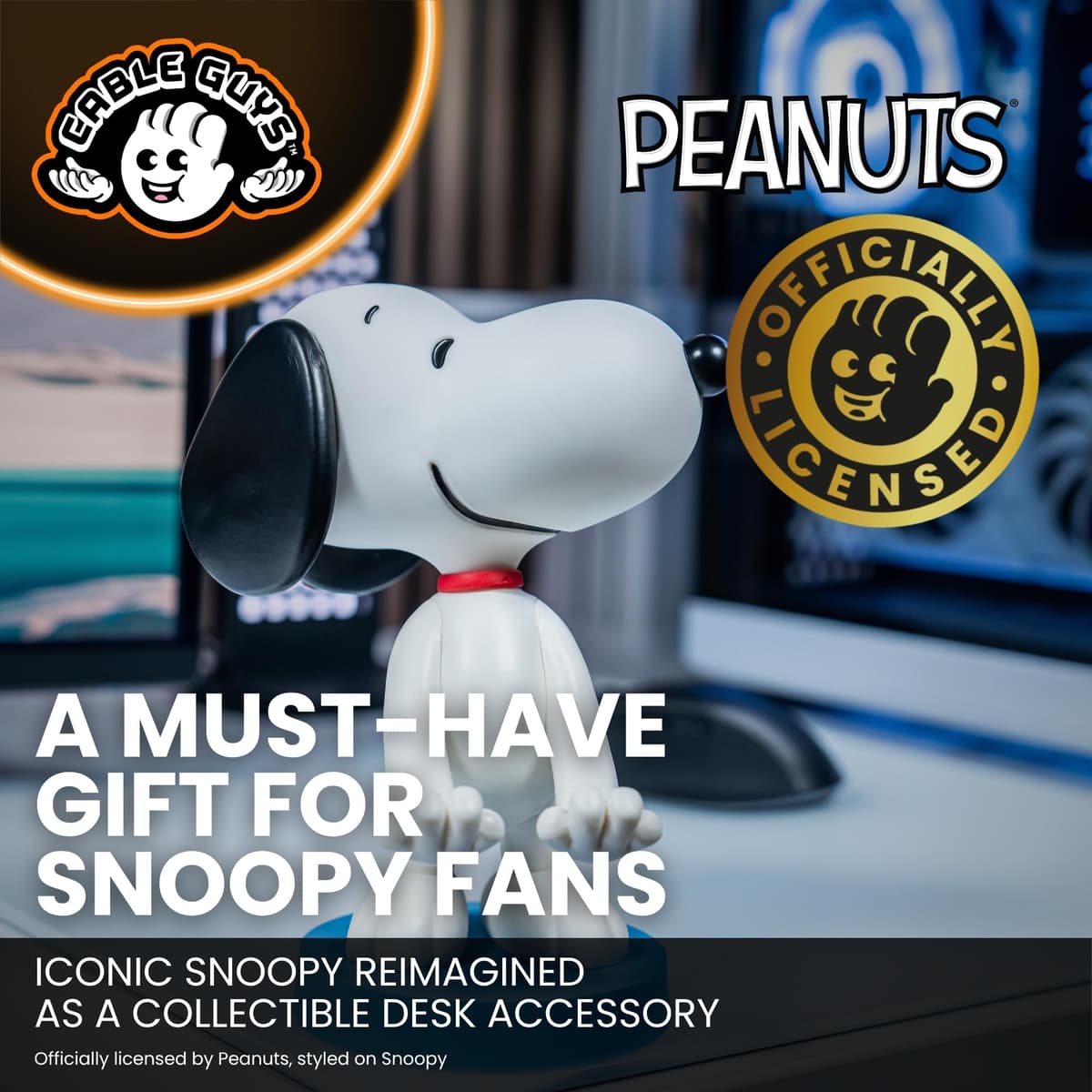 Cableguys Peanuts Snoopy Soporte Mando y Movil - Figuras Soporte para movil y Mando, Compatible con Xbox, PlayStation y la mayoría de mandos estándar, Accesorios Escritorio para Setup Gaming — view 5