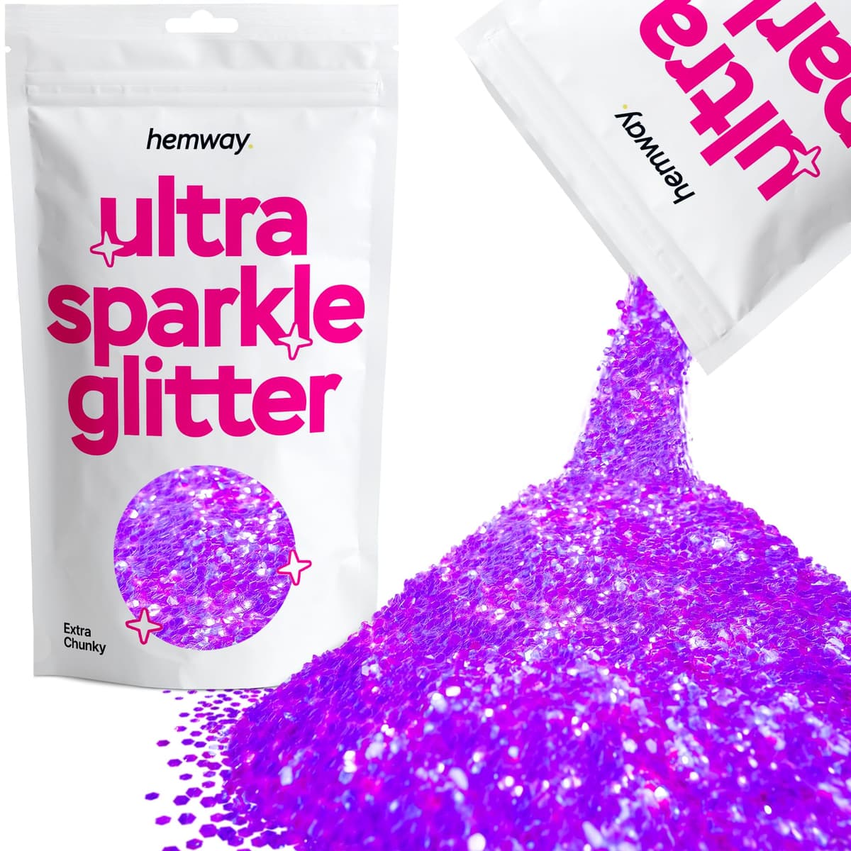 Hemway Ultra Sparkle Glitter Baby Pink Iridescent 100g Fine | Glitter for Arts & Craft, Makeup, Nail Art, Crafting, Card Making, Sparkle Decoration — view 195