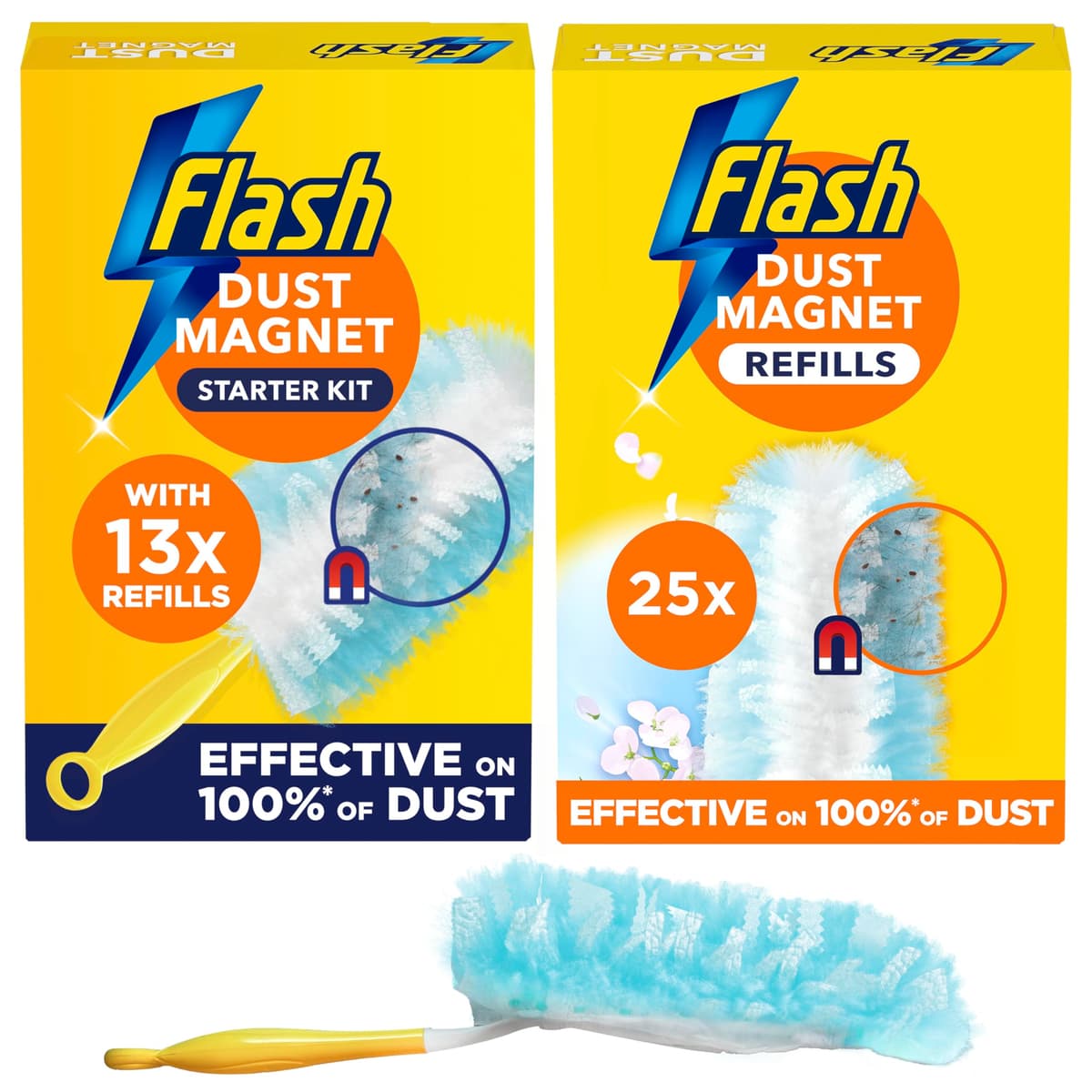 Flash Duster Dust Magnet Starter Kit (1 Handle + 13 Refills), Trap & Lock Away Dirt & Hair In No Time — view 7