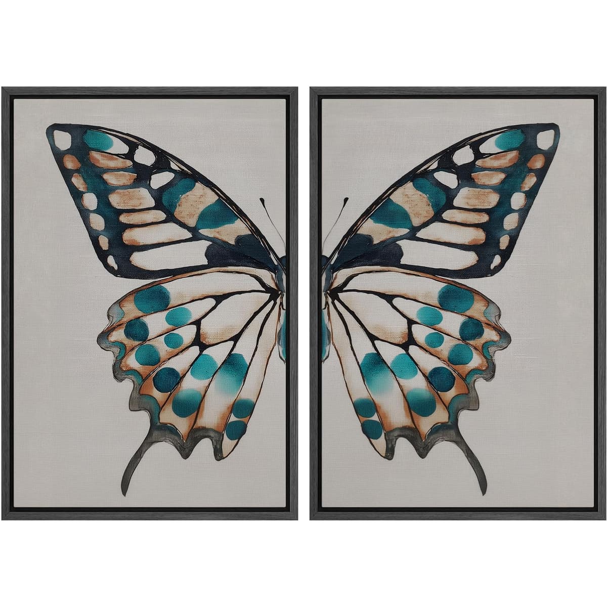 SIGNFORD Framed Canvas Print Wall Art Set Soft Hydrangea Pair Light Blue Florals with Green Leaves Illustration Modern Art Decorative Nordic Nature for Living Room, Bedroom, Office - 24"x36"x2 White — view 16