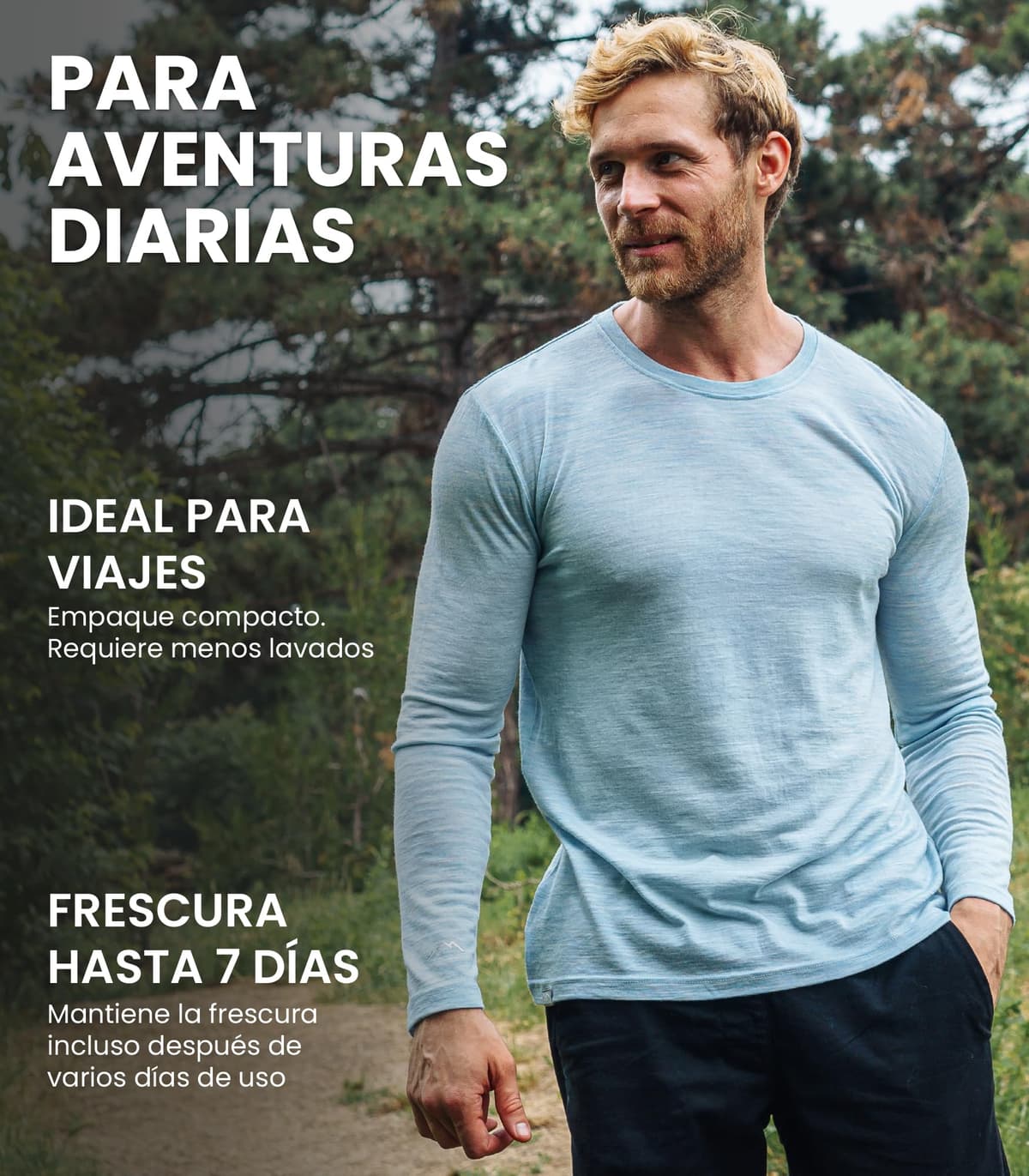 Merino.tech Camiseta Lana Merino Hombre - Deportiva Ropa Térmica 100% Lana Merino Ligero, Medio, Pesado con Calcetines — view 5