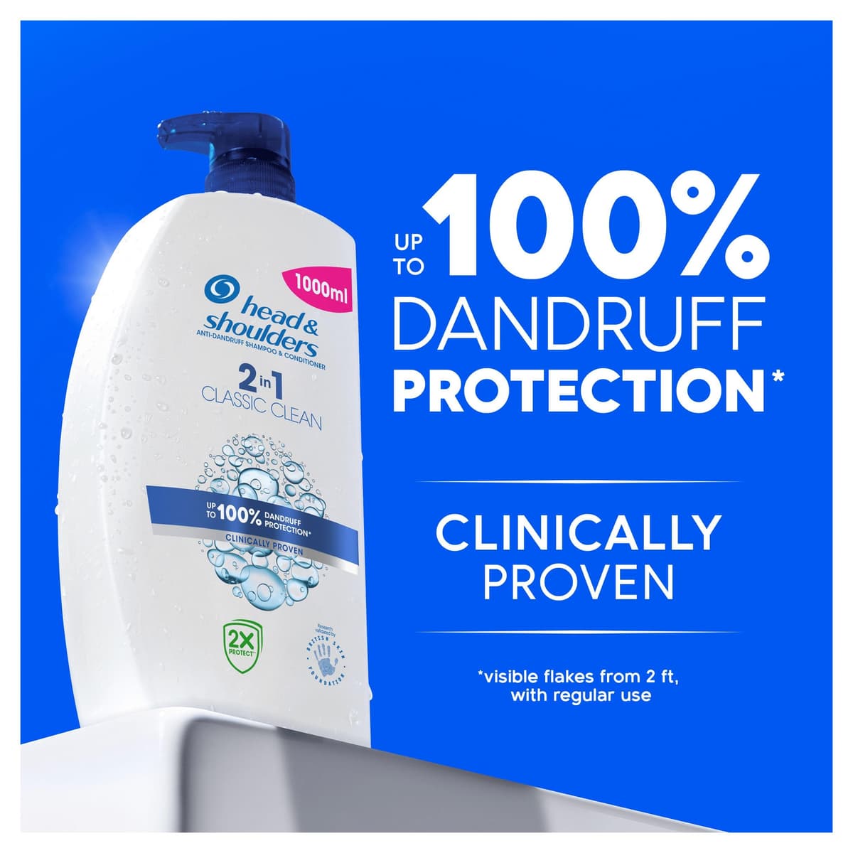 Head & Shoulders Classic Clean 2in1 Anti Dandruff Shampoo, 1000ml. Up to 100% Flake Free, Clinically Proven. For Any Hair and Scalp Type. For Daily use. Clean Feeling — view 3