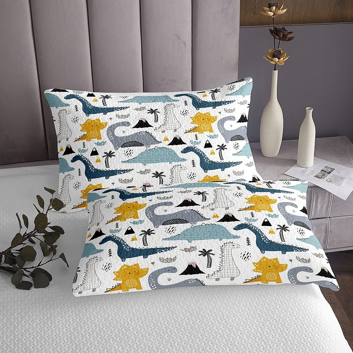 Juego de sábanas de Dinosaurio con Estampado de Dinosaurios de Dibujos Animados para niños y niñas, Juego de Ropa de Cama de Animales de Dibujos Animados Lindo decoración de Dinosaurio, sábana Bajera — view 4