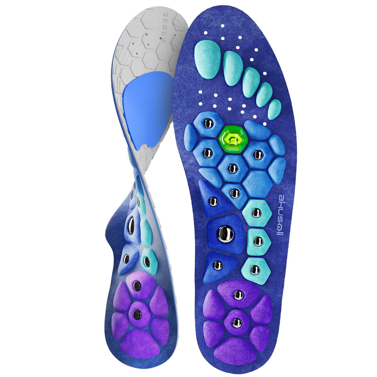 Akusoli Plantillas | Plantillas Akusoli Hombre Mujer, Gel Hombre Trabajo. Plantilla Pies Magnetic, Japonesas Soporte del Arco, Absorción de Impactos, Plantilla Cómoda EU42-47