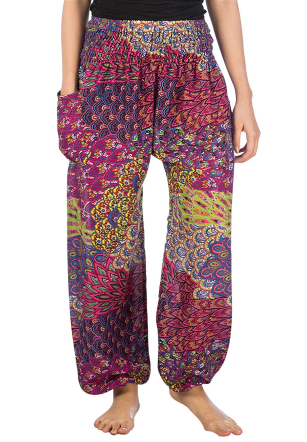 Lofbaz Harem Pants for Women Yoga Boho Hippie Clothing Womens Palazzo Bohemian Pajama Trousers Beach Indian Gypsy Genie Clothes