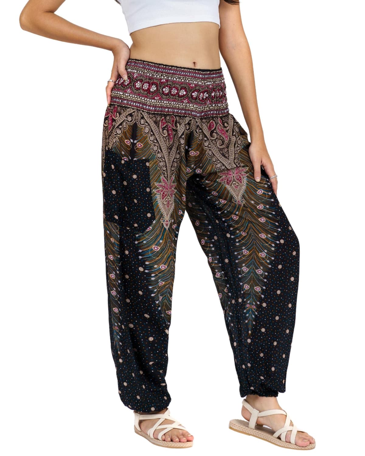 Lofbaz Harem Pants for Women Yoga Boho Hippie Clothing Womens Palazzo Bohemian Pajama Trousers Beach Indian Gypsy Genie Clothes — view 82