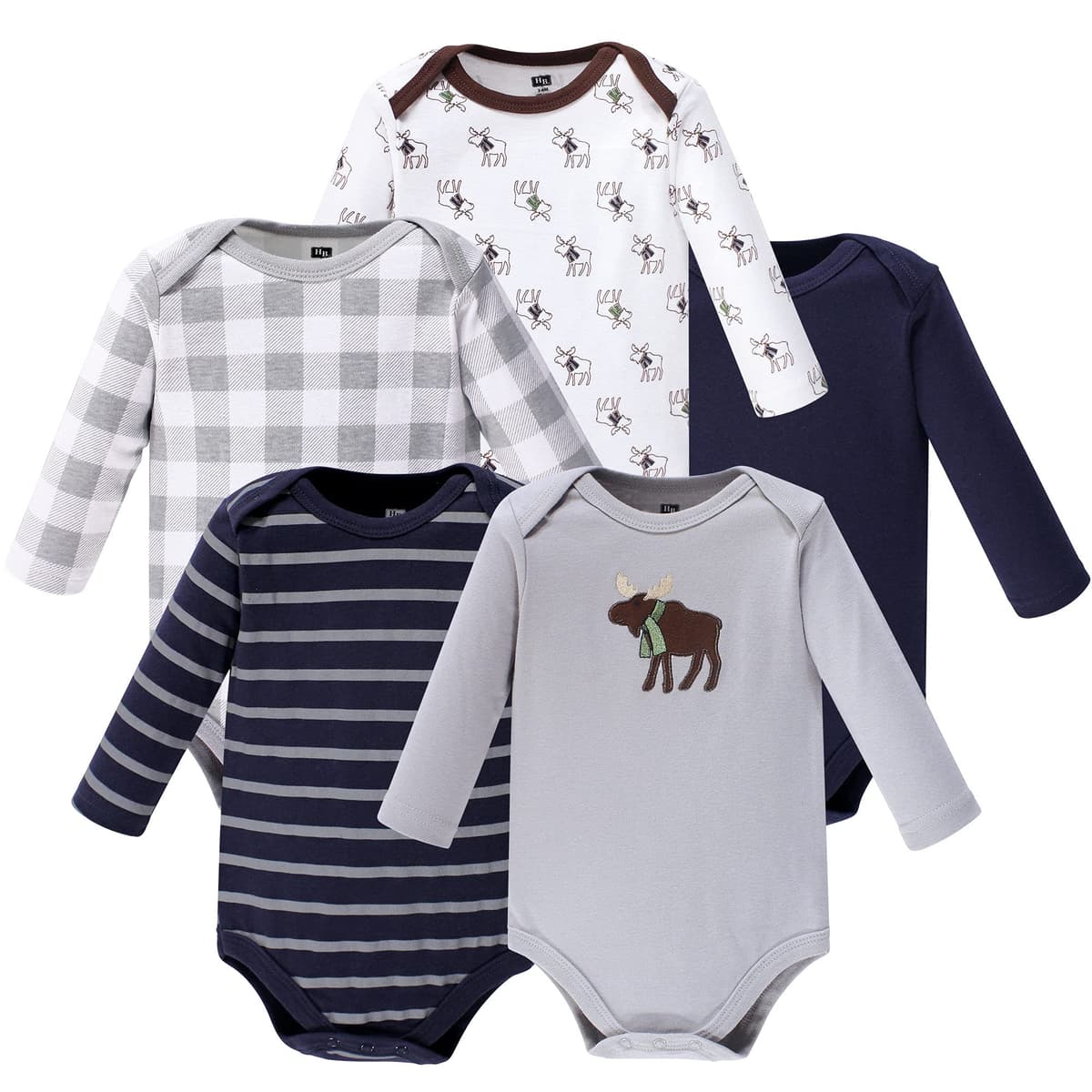 Hudson Baby unisex-baby Cotton Long-sleeve Bodysuits, Heather Gray, 3-6 Months — view 18