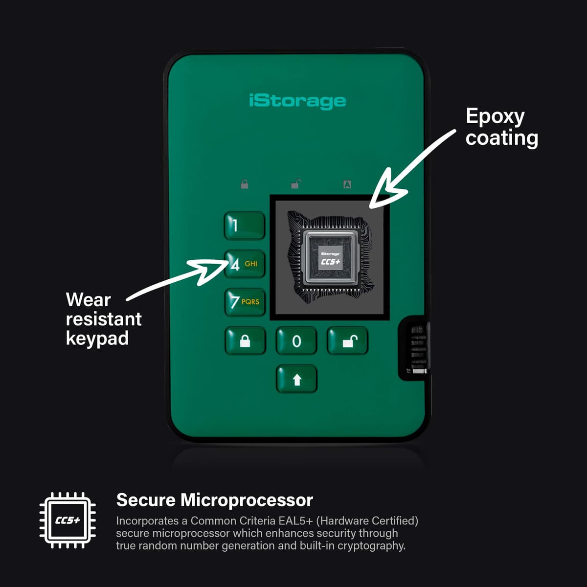 iStorage diskAshur2 SSD 256GB Red - Secure portable solid state drive - Password protected - Dust & water resistant - Hardware Encryption — view 15