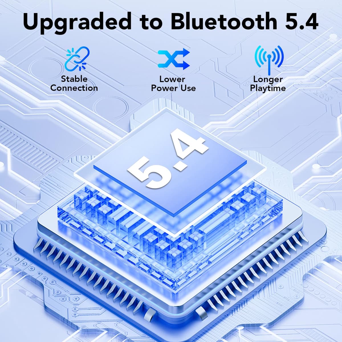 2026 Bluetooth 5.4 Wireless Headphones, Noise Cancelling Bluetooth Headphones, HiFi Stereo with HD Microphone, LED Display, 40H Autonomy, Sports Earphones in Ear, IP7 Waterproof, USB-C — view 3