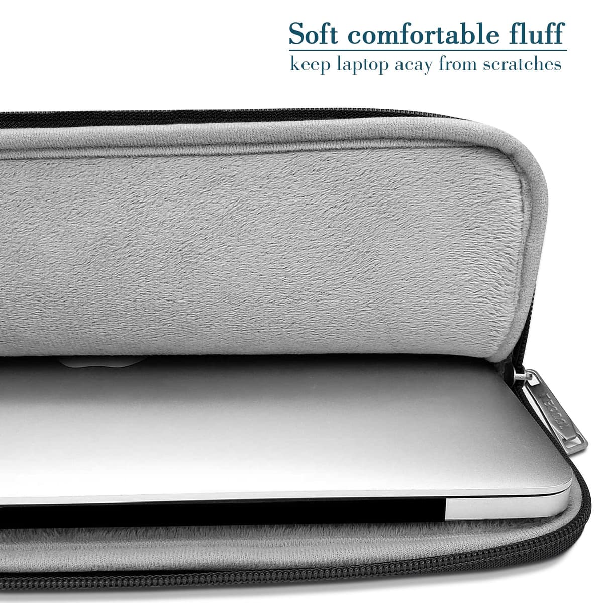 TECOOL 13 Inch Laptop Case Sleeve For MacBook Air 13 13.6 inch M4/A3240 2025 M3/A3113 2024 M2/A2681 M1/A2337 2022-2018, Macbook Pro 13 inch M2 M1 2022-2017,Protective Macbook case Sleeve,Black — view 5