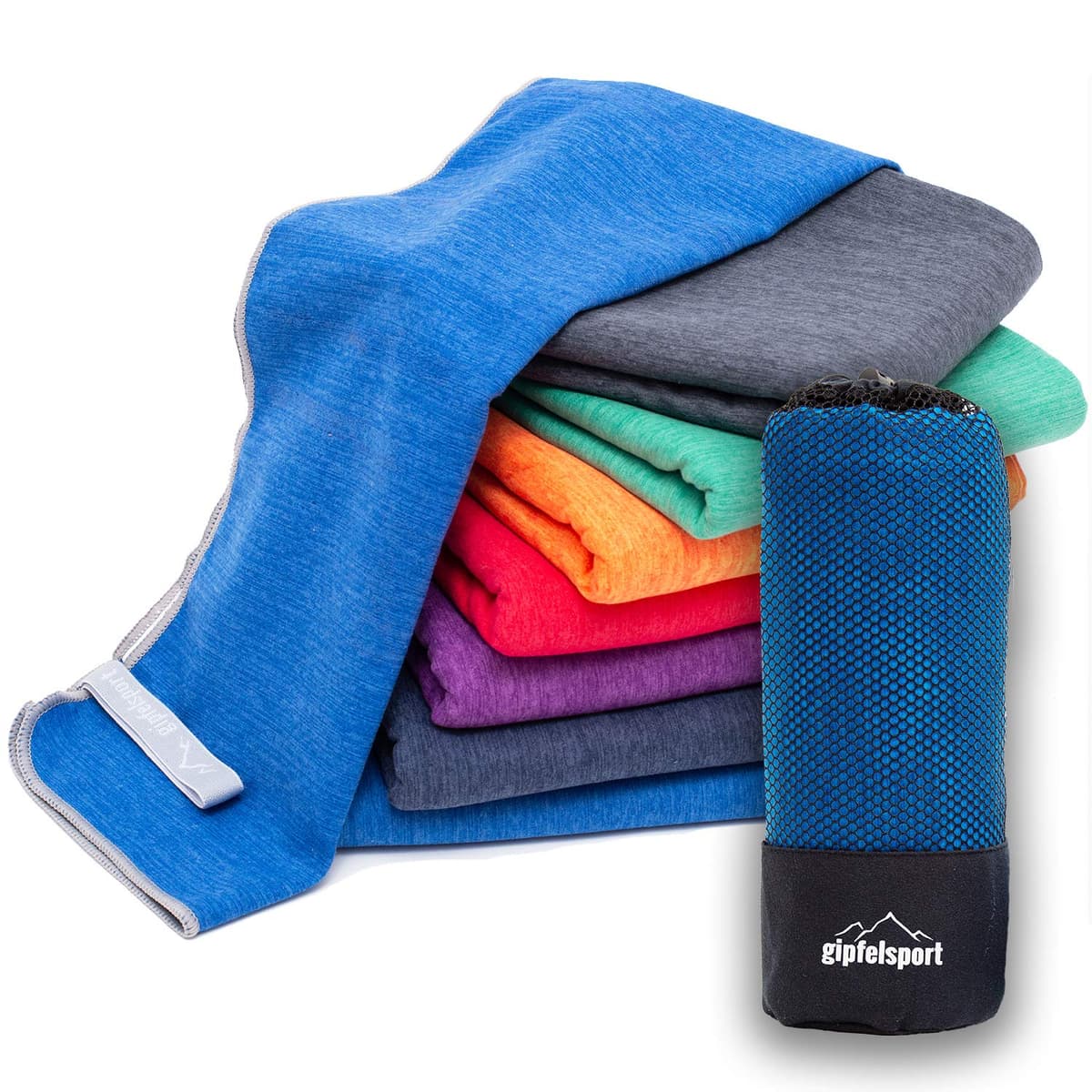 gipfelsport Toalla de Microfibra | Toalla de baño de Microfibra, Toalla de Viaje, Toalla de Playa | De Secado rápido, Ultra Ligero, Ahorro de Espacio | para niños, Hombres y Mujeres — view 9