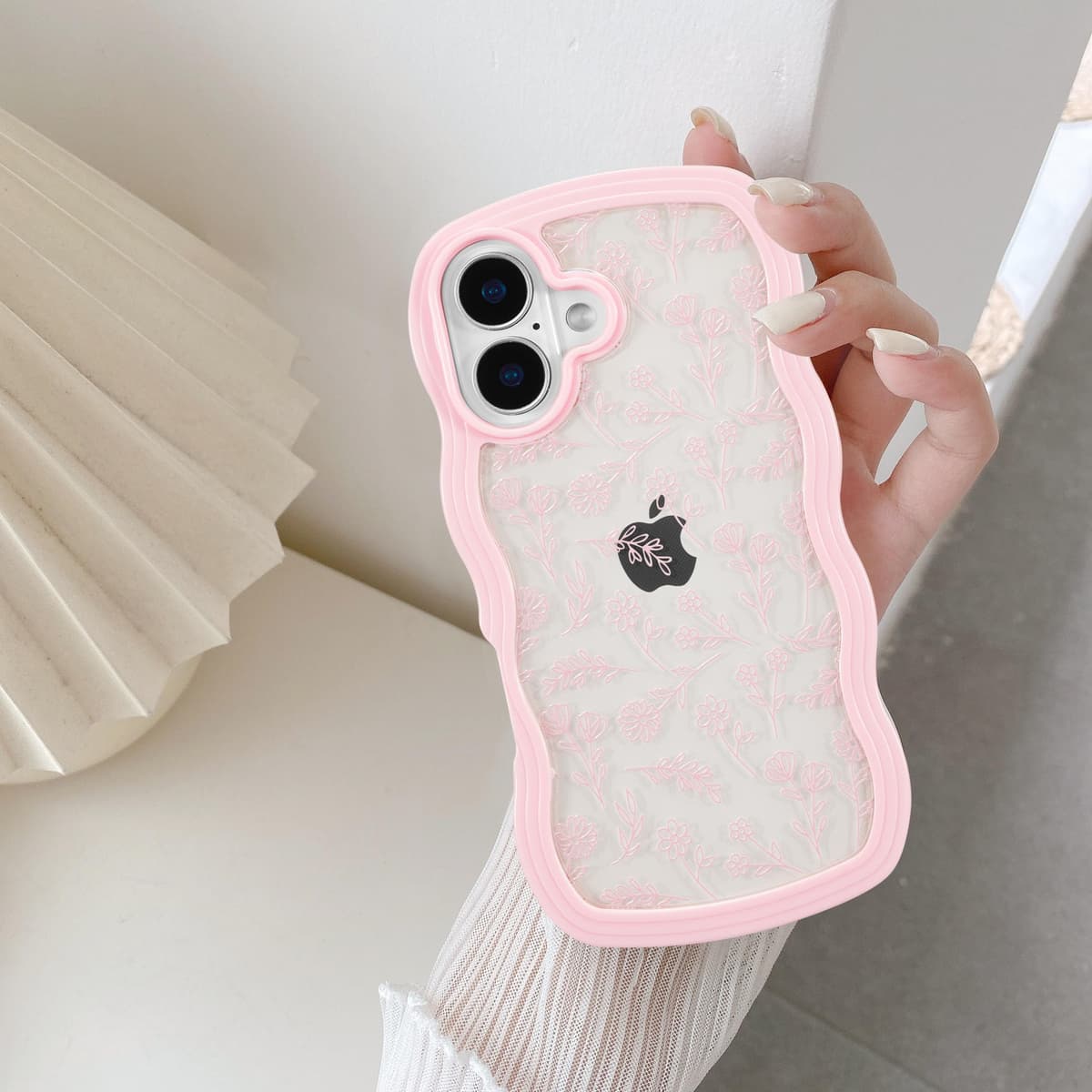 QLTYPRI Compatible with iPhone 11 Case, Cute Curly Wave Frame Clear Case for Girls Women, Transparent Soft Silicone TPU Bumper Shockproof Protective Phone Cover for iPhone 11 - Purple — view 133